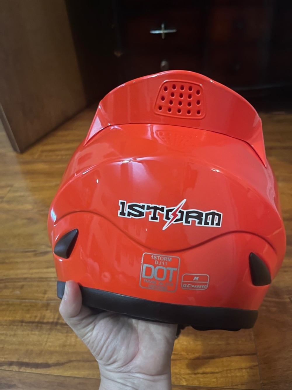 1STORM Red Full Face Motorcycle Helmet w/ Tinted Visor – DOT Approved – Medium - Picture 4 of 11